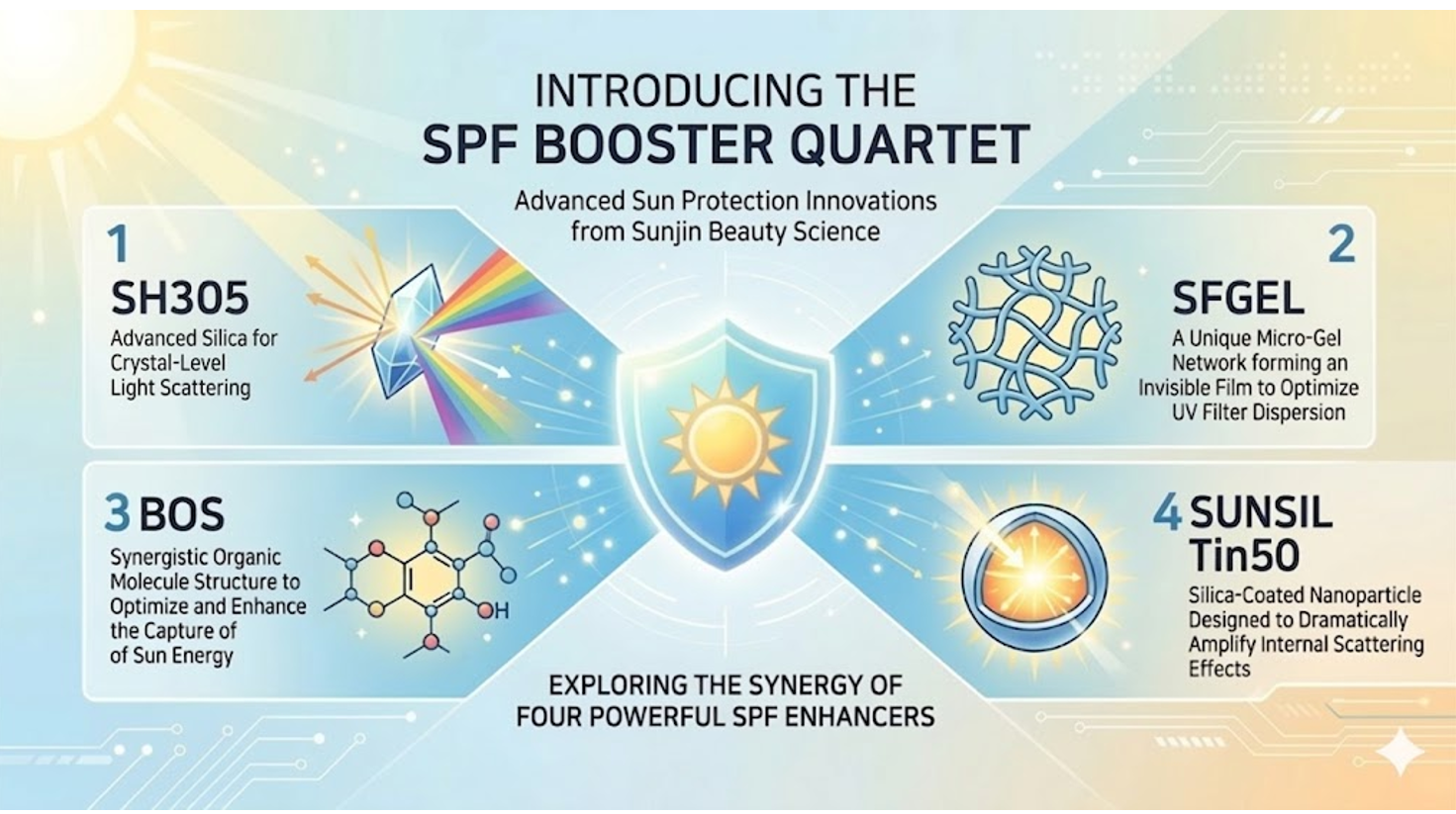 Achieve Transparent SPF 50 with Mineral UV Filters Only? Formulation Challenges Solved with SUNJIN’s “Boosting Solution”!